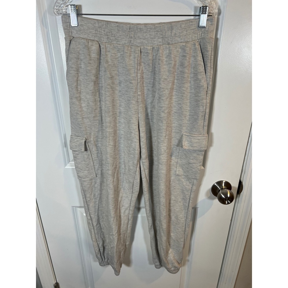 Danskin Womens Jogger Pants Cargo Pockets Heather Gray Size L